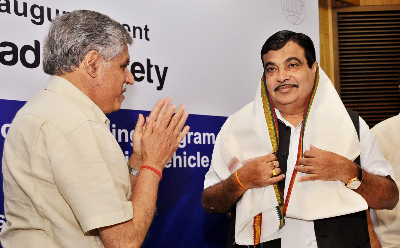 Nitin Gadkari during the inauguration of  traffic management with focus on the issue of Drunken-driving,