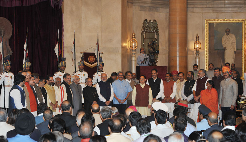 Swearing in ceremony of new members inducted in to Modi’s Council of Ministers