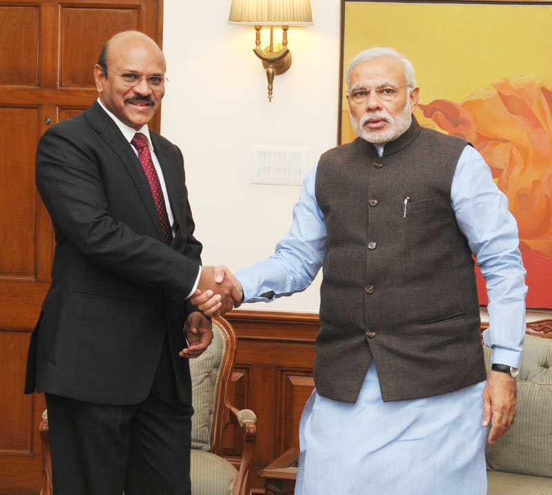 PM Narendra Modi with the outgoing SPG Chief, K. Durga Prasad,