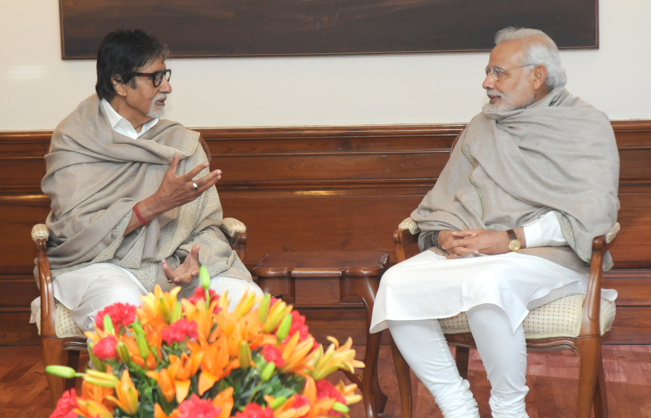 Amitabh Bachchan calling on the PM Narendra Modi