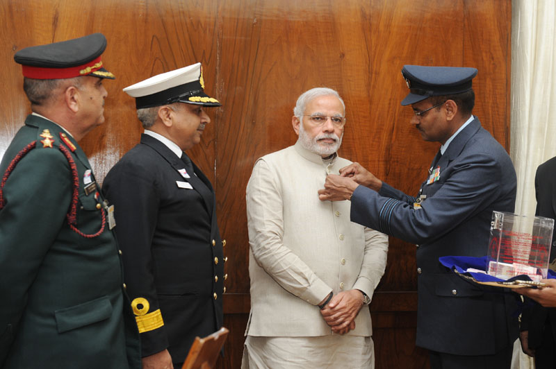 Narendra Modi, during the Armed Forces Flag Day