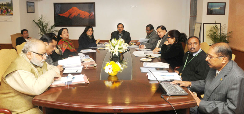 Dr. Mahesh Sharma at a review meeting of the Ministry of Tourism,