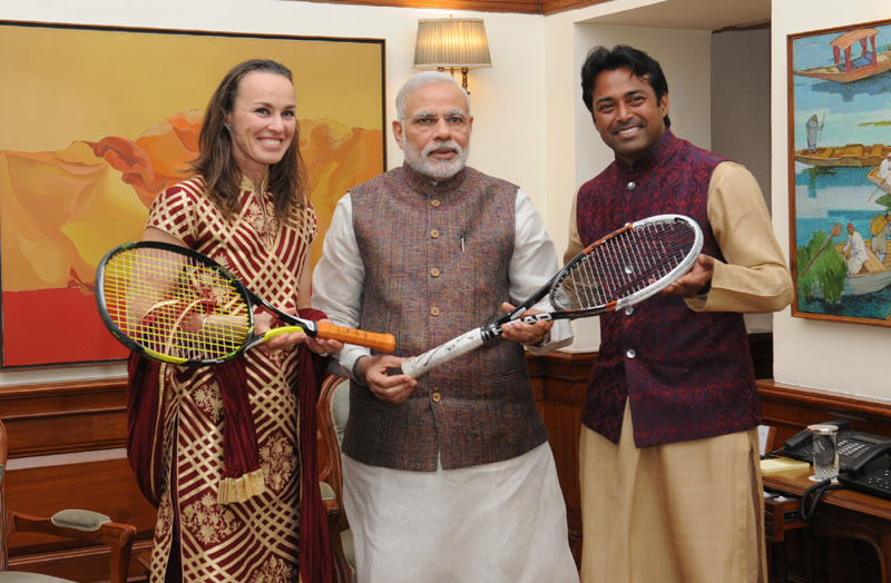 Leander Paes and Martina Hingis call on PM