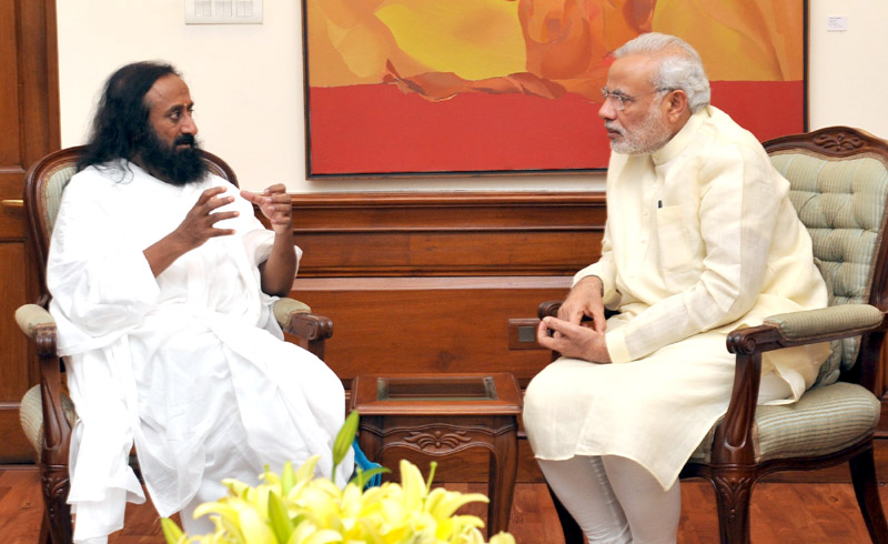 Sri Sri Ravi Shankar calls on the PM Modi