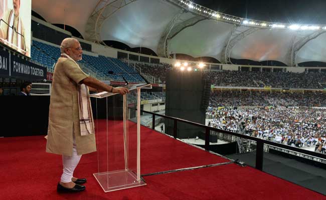 LIVE: Narendra Modi Speech at Dubai Cricket stadium | Rockstar Welcome